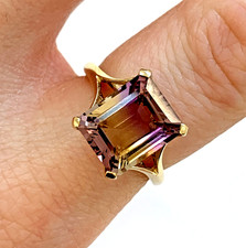 9 ct Gold Ametrine Emerald Cut