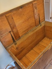 Large Antique / Vintage Wooden Chest / Trunk.  