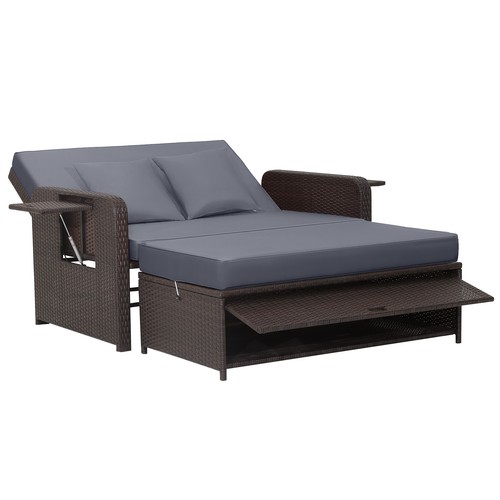 Patio rattan daybed set - rattan, wicker