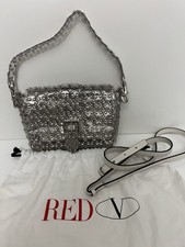 RED VALENTINO MINI STUDDED Clear PVC SHOULDER BAG WITH LEATHER TRIM, rrp £974