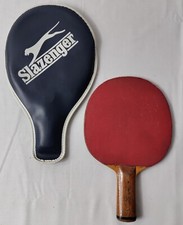 Vintage Slazenger "Table Tennis Bat" With Slazenger Zip Case, Ping Pong Paddle