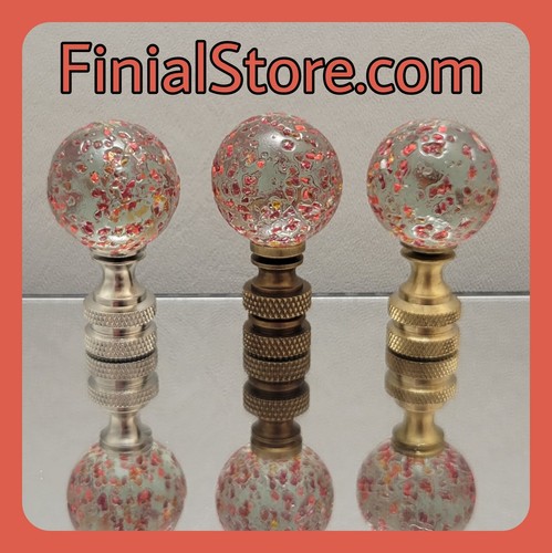 Red speckled clear glass - red,