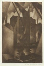 Limehouse London C R W Nevinson print in 11 x 14 inch mount ready to frame