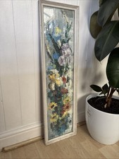 Vintage JM Hugues French 50s 60s Abstract Floral Framed Print Wall Art