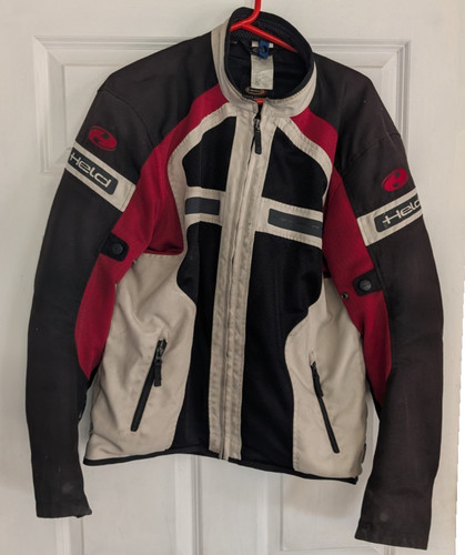 Held red white motorcycle - held, &