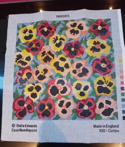 Casa needlepoint pansies - casa, "pansies"
