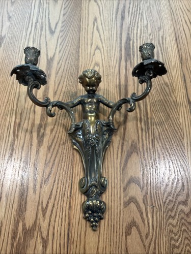 Antique ornate cherub putti - cherub,
