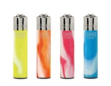 4 x Clipper Lighters Nebula Gas Flint Refillable Standard Size