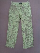 MASONS LIME GREEN AND BROWN FLORAL PRINT CARGO TROUSERS - SIZE 8 (40)