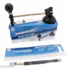 6 Wheel Circle Glass Cutting Cutter Tool 300mm & Lubricated Glass Cutting Pen 