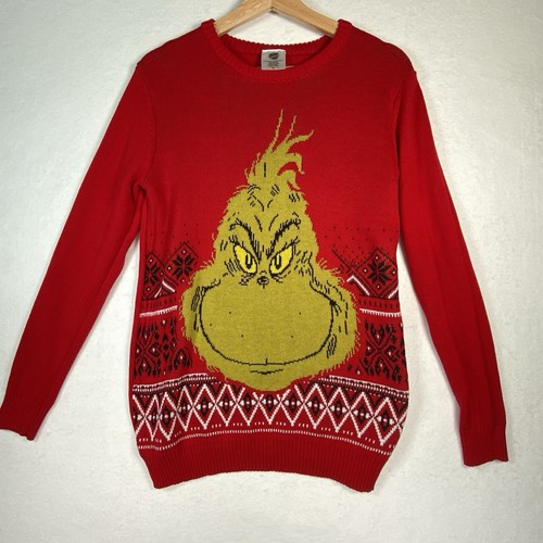 The grinch sweater mens - mens, red