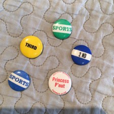 Vintage 1970s Pin Badges - Golden Wonder Princess P’nut Club Sports 2nd Third