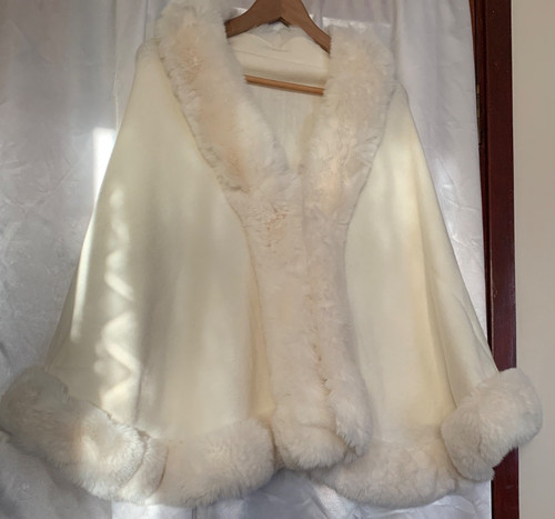 Ladies winter faux fur cape - winter,