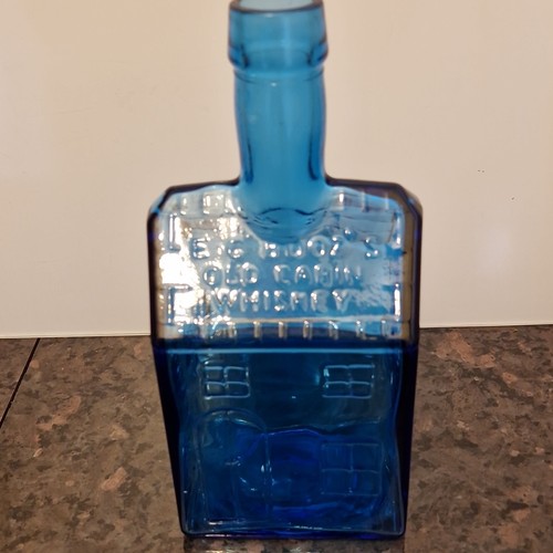 Blue embossed glass - glass, c
