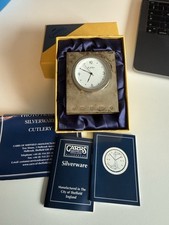 Carrs 2000 Silverware Silver Hallmarked Mini Clock with Box and Papers