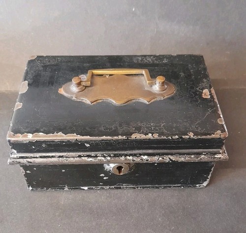 Antique cash box metal no - antique,
