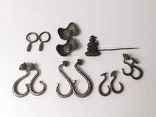 antique Chinese Ming dynasty silver earrings  6 pairs and 1 hair pin