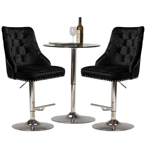 Crushed velvet bar stool - crushed,