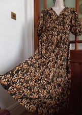 Vtg Style Ditsy Floral tiered gypsy Midi Tea Dress Size 12 boho cottage core 