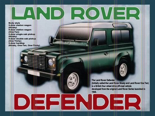 Land rover defender metal sign - rover,