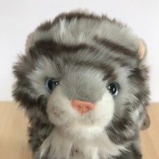 Keel Toys Grey Tabby Cat Kitten Laying Soft Toy Plush 'Kayla' Small 27cm Long