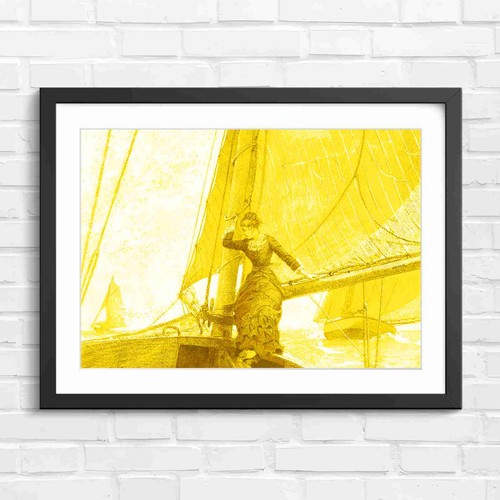 Victorian woman sailing yacht - woman,