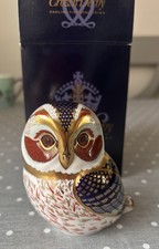 Royal Crown Derby 'Tawny Owl' Boxed Anniversary Ltd.Ed Paperweight 1st Gold Stpr