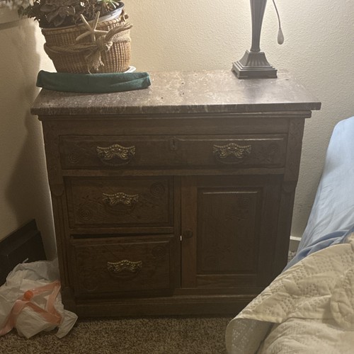 Vintage wash stand with marble