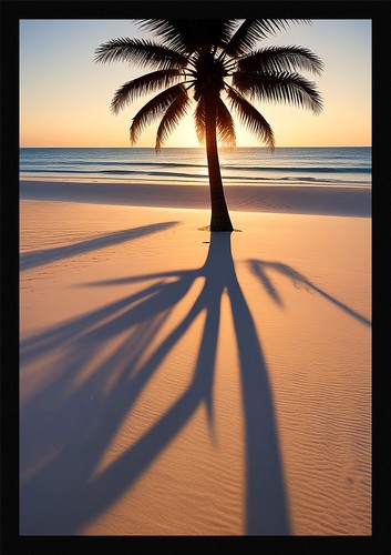 Serene tropical beach framed - tropical,