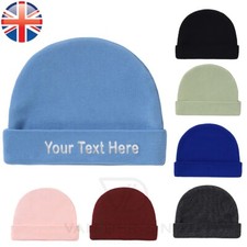 Van Der Linn Personalised Embroidered Baby Beanie New Born Baby Unisex Soft Hat