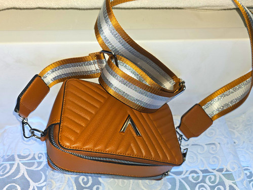 Brown quilted faux leather - brown,
