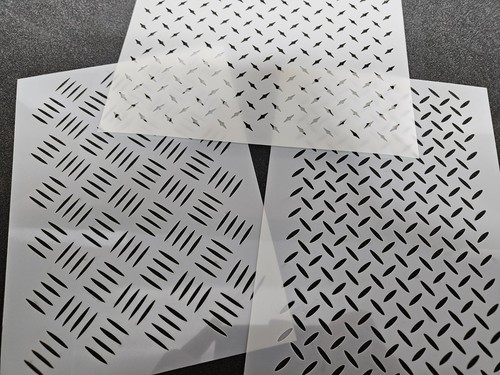 Treadplate stencil usable - stencil, re-usable