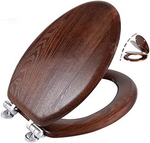 Elongated wood toilet seat - wood,