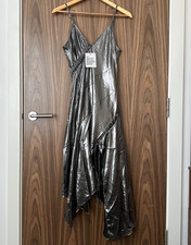 Topshop Silver Foil Asymmetric