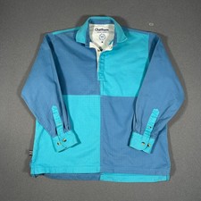 Men’s Chatham Long Sleeve Rugby Deck Shirt Medium Blue Button Up