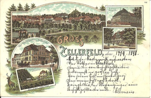Litho postcard zellerfeld harz - litho,