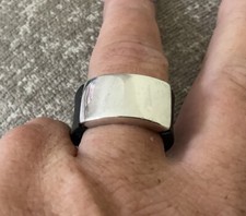 GUCCI VINTAGE STERLING SILVER & RUBBER UNISEX RING SIZE S/T