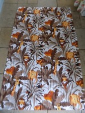 Vintage / Retro Children's Brown and Orange Safari Animals Cotton Curtains