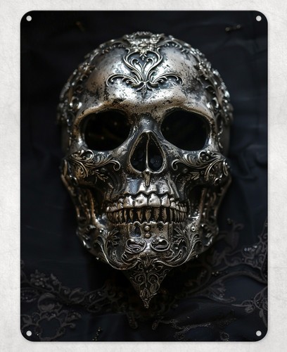 Silver gothic vintage skull - gothic,