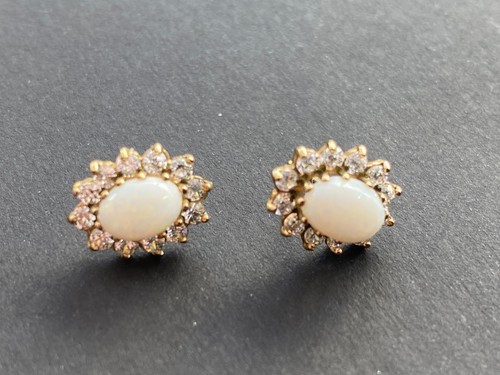 Opal halo earrings 9ct - halo,