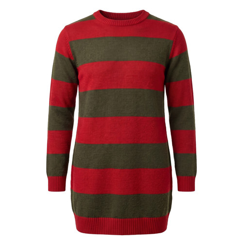 Red green knitted jumper - red,