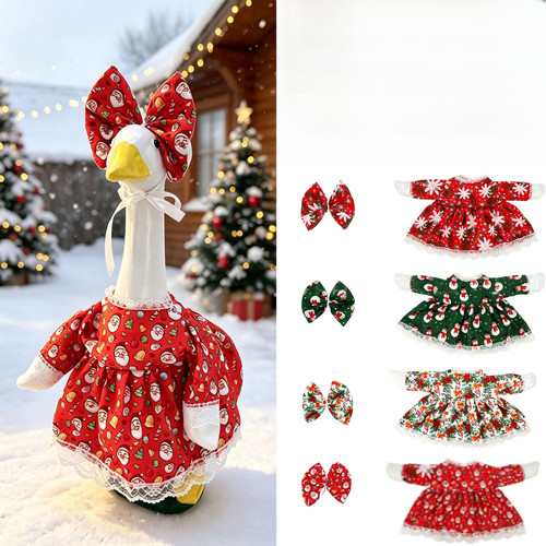 Festive red green goose outfit - festive,