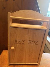  Hanging Wooden Key Cabinet / Plain Unpainted 6 Hooks