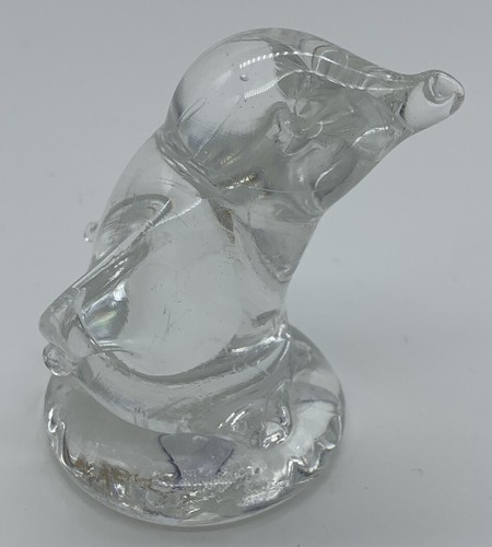Penguin glass paperweight - glass,