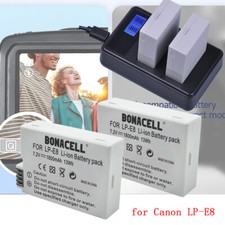2Pack LP-E8 Battery & Dual Charger For Canon EOS 700D 550D 650D 600D DSLR Camera