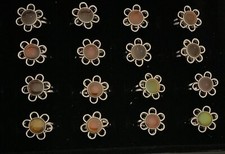 DAISY FLOWER Mood Stone Silver Tone Ring Fits Size Up To Q