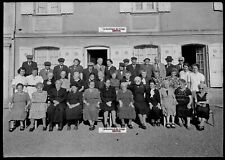 Glass Photo Plate Old Black and White Negative 13x18 cm Village Group France