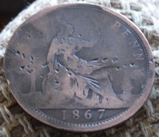 1867 VICTORIAN ONE PENNY COIN