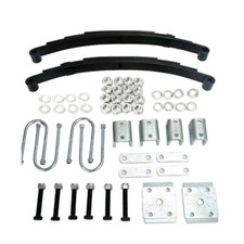 4 Leaf Trailer Leaf Spring Kit with U-Bolt & Single Trailer Axle Hanger Kit