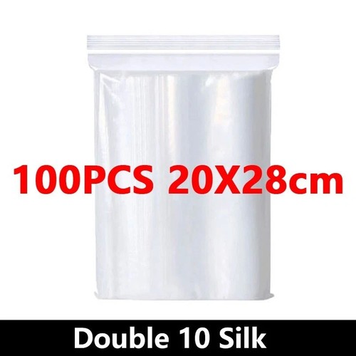 100 small clear plastic bags - 100,